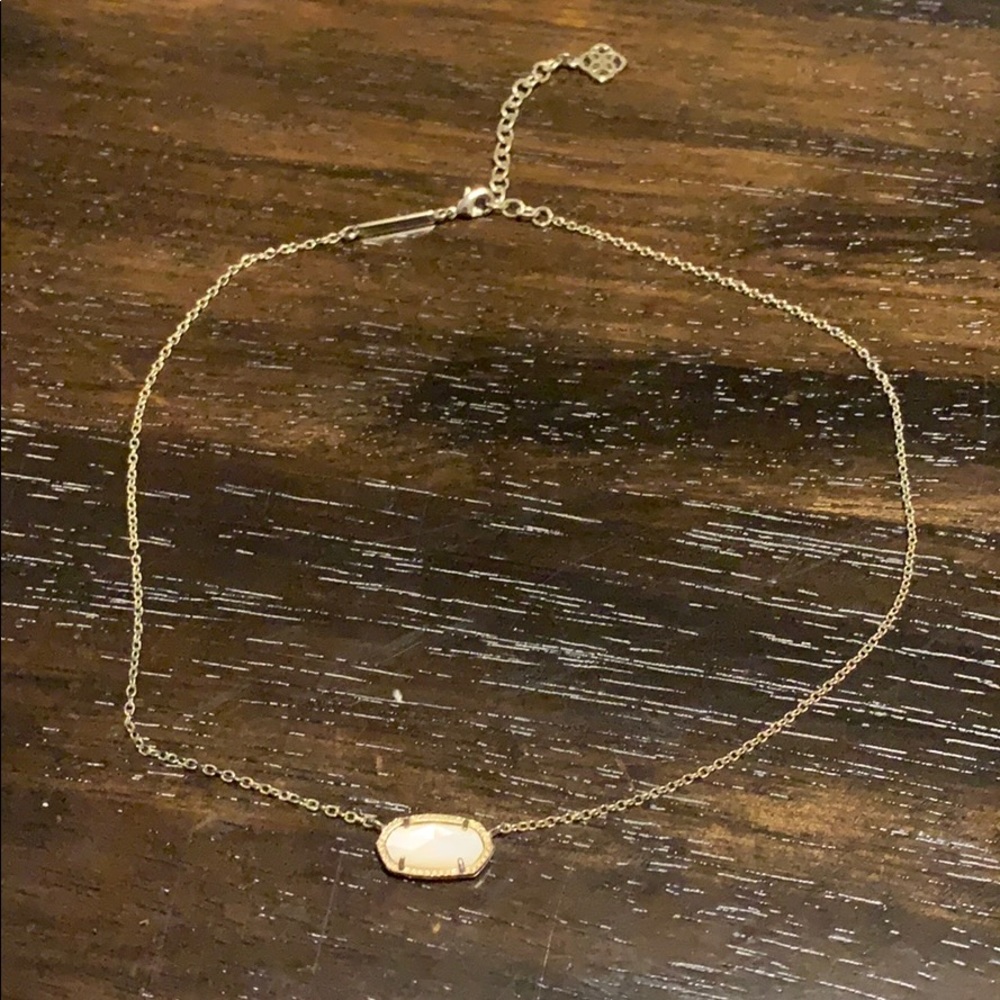 Elisa Gold Pendant Necklace-Ivory Mother of Pearl